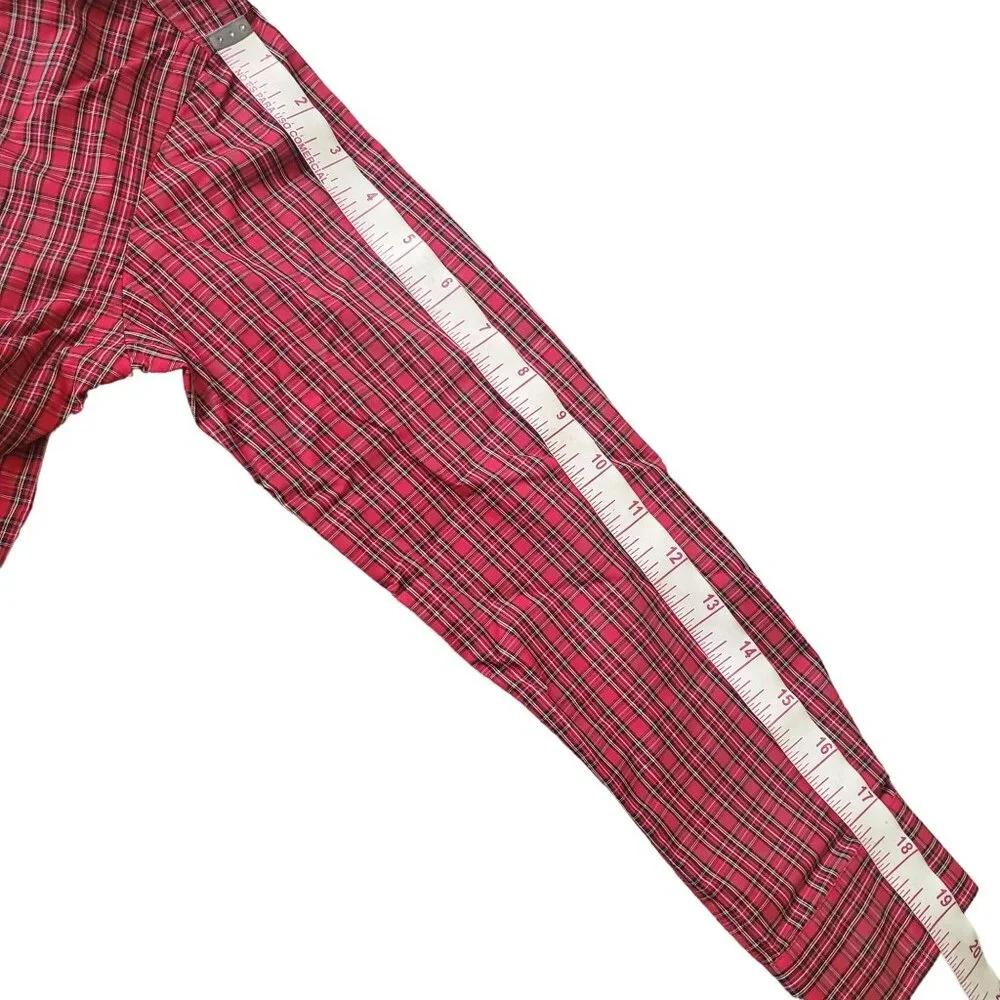 MagnaReady dress shirt boys sz medium Red plaid magnetic button down Long sleeve